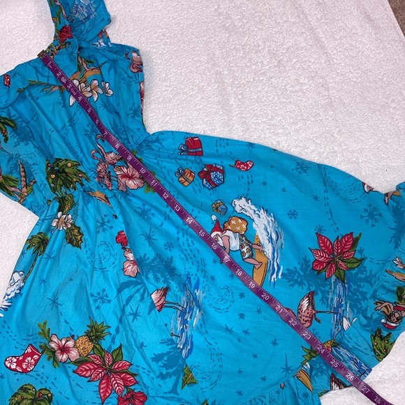 Hawaii Hangover tropical Santa Christmas ruffle sleeveless dress size 8 - Picture 6 of 9